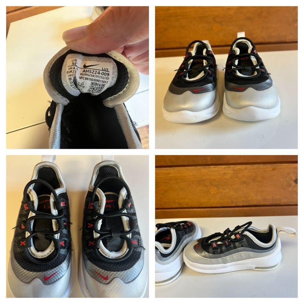 Nike Toddler Air Max Axis AH5224-009) Black Gray Sneakers Size 5C - Picture 5 of 9